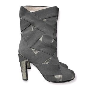 UNITED nude grey helix mid calf boots size 7.5 NWOT